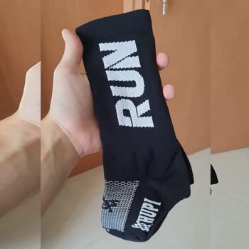 Meia Hupi Run para Corrida Preto/branco, Cor: Preto/branco