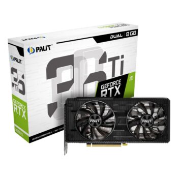 Palit RTX 3060 Ti Dual 8G GDDR6 Ray-Tracing Graphics Card, 4864 Core, 1410 MHz GPU, 1665 MHz Boost, 3 x DisplayPort, HDMI, LHR Card