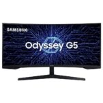 Monitor Gamer Curvo Samsung Odyssey G5 34″ WQHD, Ultrawide, 165Hz, 1ms, HDMI e DP, Freesync Premium, Preto – LC34G55TWWLMZD