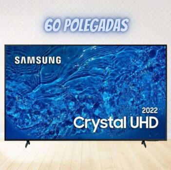 Samsung Smart TV Crystal UHD 4K 60BU8000 2022, Painel Dynamic Crystal Color, Design Slim 60"