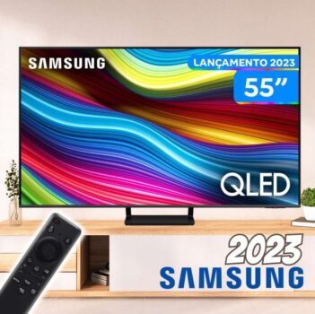 Smart TV 55” UHD 4K QLED Samsung QN55Q70 - Lançamento 2023 120Hz Wi-Fi Bluetooth 4 HDMI 2 USB