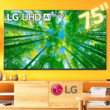 Smart TV 75" LG 4K UHD 75UQ8050 WiFi, Bluetooth, HDR, Nvidia GEFORCE NOW, ThinQ AI, Smart Magic, Google, Alexa