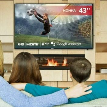 Smart TV Konka LED 43" Full HD, Design sem bordas, comando por voz, Google Assistant e Android TV com Bluetooth KDG43