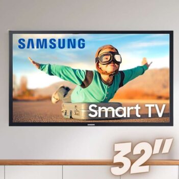 Smart TV LED 32'' HD Samsung T4300 HDR Wi-Fi Tizen Dolby Digital Plus 2 HDMI 1 USB Preta 2020