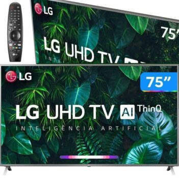 Smart TV LG 75" 4K UHD 75UN8000 WiFi Bluetooth HDR Inteligência Artificial ThinQ Smart Magic Google ...