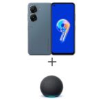 Smartphone Asus Zenfone 9, 256GB, 5G Azul + Echo Dot (4ª geração) Smart Speaker Amazon com Alexa