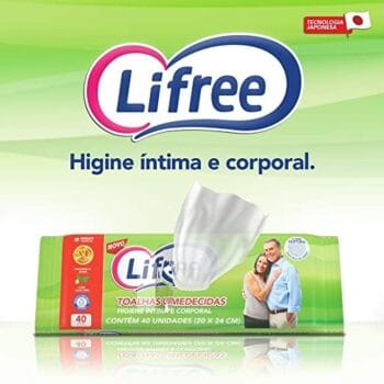 Toalha Umedecida Lifree Sache Com 40, Lifree, Branco