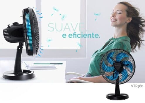 Ventilador Cadence New Windy, 110V, Preto e Azul, VTR560