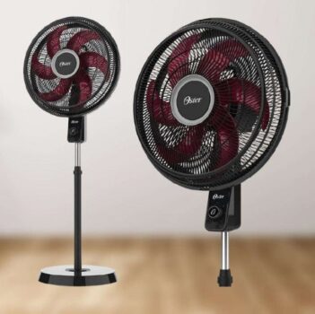 Ventilador de Coluna Oster Power Fresh, 110V, Preto/Vermelho, 140W, OVTR881