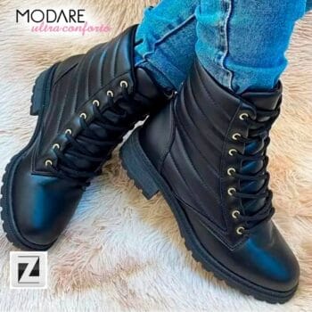 Bota Coturno Cano Curto Modare Matelassê Tratorado Feminina