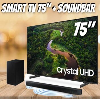 Combo Smart TV 75" Crystal UHD 4K 75CU8000 + Soundbar HW-A555