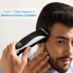 Cortador Aparador de Cabelo e Barba Studio Men Elgin com 8 acessórios Preto e Prata 110V