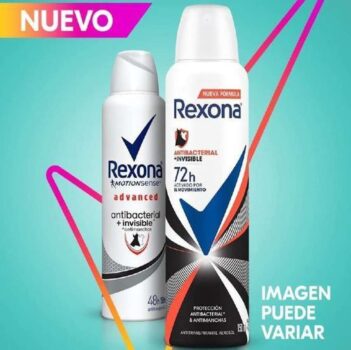 Desodorante Antitranspirante Rexona Feminino Aerosol Antibacterial + Invisible 150ml (A embalagem pode variar)