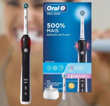 Escova de Dente Elétrica Recarregável Oral-B - Pro 2000 2 Refis