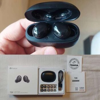 Fone de ouvido Bluetooth sem fio Tranya T20, tempo de reprodução 8H, design de 4 microfones para chamadas, modo de jogo de baixa latência, IPX7 à prova d'água