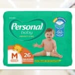 Fralda Personal Baby Protect e Sec M Jumbo, 1 pacote de 26