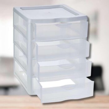 Gaveteiro Peq Com 4 Gavetas Branca Nitronplast Branco