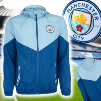 Jaqueta Manchester City Masculina com Capuz Quebra Vento
