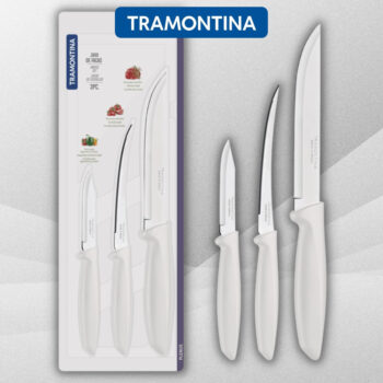 Jogo de Facas 3 Peças Tramontina Plenus Branco
