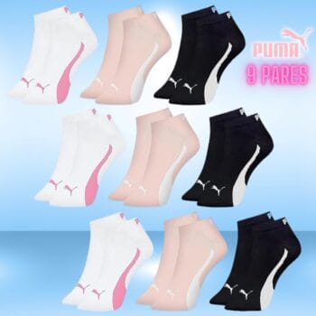 Kit 09 Pares Meias Puma Sapatilha Esportiva Feminino Adulto