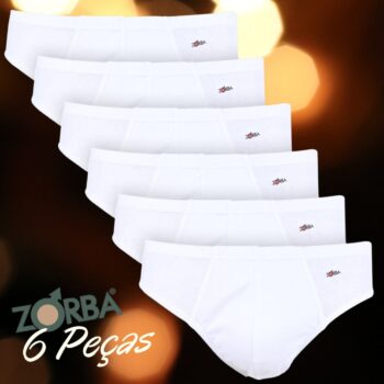 Kit Cueca Slip Zorba Lisas Com 6 Peças