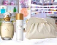 Kit o Boticário LiLy Fragrância + Splash + Bolsa Clutch