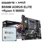 Kit Placa mãe B550M Aorus Elite + Ryzen 5 5600G