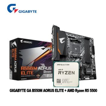 KIT PLACA MÃE GIGABYTE B550M AORUS ELITE + RYZEN 5 5500