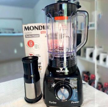 Liquidificador Mondial Turbo Power L-99 FB Preto com Filtro 3 Velocidades 500W