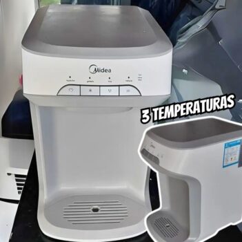 Purificador de Água Midea de Mesa e Parede - Eletrônico Branco PBTBNB Água Gelada e Natural