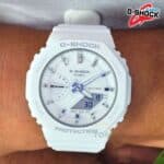 Relógio CASIO G-SHOCK feminino anadigi branco GMA-S2100-7ADR