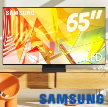 Samsung Q90T - Smart TV QLED 65" 4K UHD 120Hz Alexa built in, Processador com IA, Tela sem limites, Sistema operacional Tizen