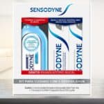 Sensodyne Branqueador Extra Fresh Kit com 2 Cremes Dentais, 50g, Enxaguatório Bucal Coolmint para Dentes Sensíveis, 250ml