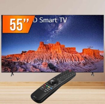 Smart TV 55" 4K LG 55UQ801C ThinQ AI Wi-Fi HDR Bluetooth Design Ultrafino - Preta