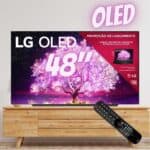 Smart TV LG 48 OLED48C1 4K Inteligência Artificial ThinQ Controle Smart Magic Preto Bivolt