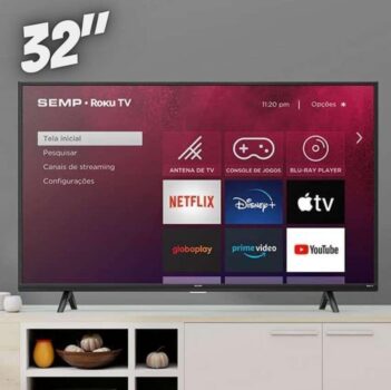 Smart TV Roku SEMP TCL 32, HD, WideScreen, HDMI, USB, WiFi, Preto - 32R5500