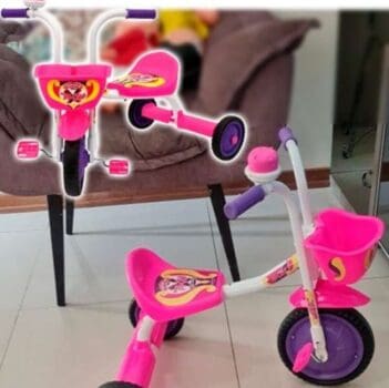 Triciclo Ultra Bike Top Girl Velotrol Motoca Branco/Rosa