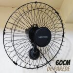 Ventisol Ventilador de Parede Oscilante, 3 Pás Premium, Preto, 60cm, Bivolt