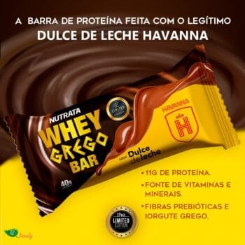 Whey Grego Bar Dulce De Leche HAVANNA 40g (C/12uni) - Nutrata