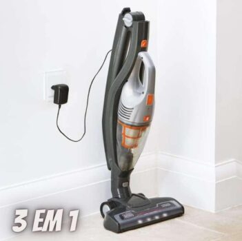 BLACK+DECKER Aspirador 3 em 1 Vertical mais comforto portátil e mop de limpieza 18V AV150, CINZA