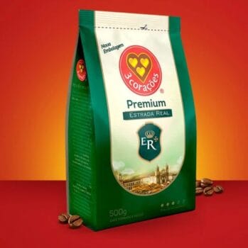 Café Torrado e Moído Arábica e Robusta 3 Corações Estrada Real Premium Pacote 500G