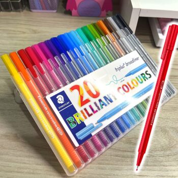 Caneta Triangular 0.8mm, Staedtler, Broadliner Triplus, 338 SB20, 20 Cores