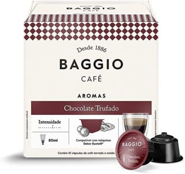 Cápsulas de Café Baggio Café Aroma Chocolate Trufado, compatível com máquinas Dolce Gusto, contém 10 cápsulas