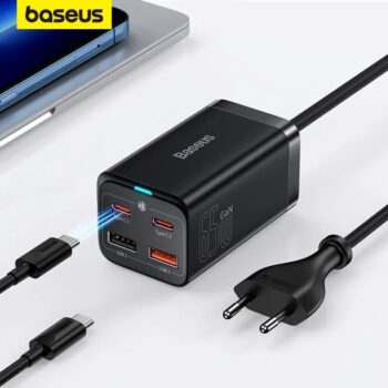Carregador de Mesa Baseus GaN 65W + Cabo 100W