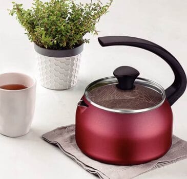 Chaleira Tramontina Paris Texture em Alumínio com Revestimento Antiaderente Starflon Max Vermelha – 1,9 L