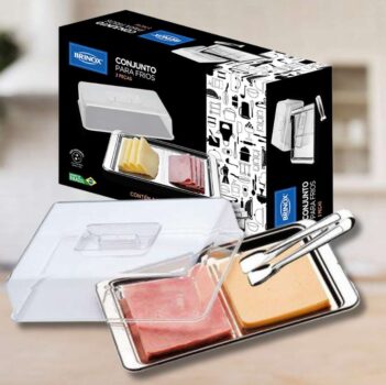 Conjunto Para Frios 3 Pcs Atina Brinox Aço Inox