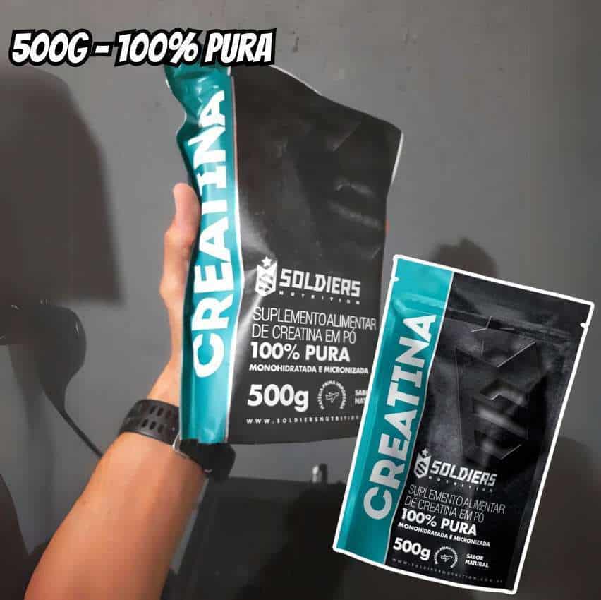 Creatina Monohidratada 500g - 100% Pura Importada - Soldiers Nutrition