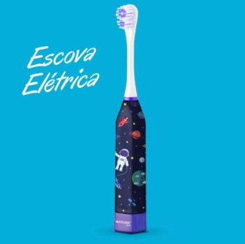 Escova Dental Elétrica Infantil Health Pro Multilaser Astronauta - HC169, Multilaser, HC169, Colorido