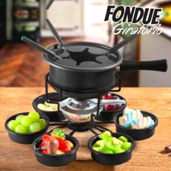 Forma, 807960, Kit Para Fondue 16 Peças Giratório Aparelho Para Fondue, cor Preto, Aço