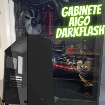 Gabinete Gamer Aigo DarkFlash DK100, Mid-Tower, Lateral de Vidro, Preto, DK100-BK